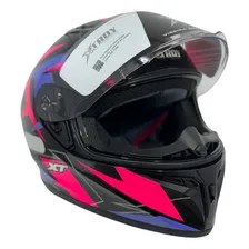 Capacete Moto Feminino Xtroy Esportivo Com Narigueira Crush Rosa/roxo Tamanho 58 Foto mini 4