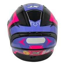 Capacete Moto Feminino Xtroy Esportivo Com Narigueira Crush Rosa/roxo Tamanho 58 Foto mini  2