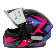 Capacete Moto Feminino Xtroy Esportivo Com Narigueira Crush Rosa/roxo Tamanho 58 Foto  mini 1