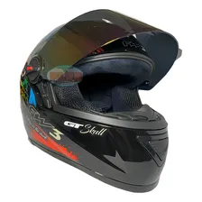 Capacete Moto Fw3 Caveira Viseira Cristal Fumê E Camaleão 56 Foto mini  3