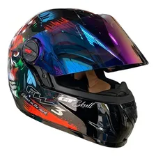 Capacete Moto Fw3 Caveira Viseira Cristal Fumê E Camaleão 56 Foto mini  2