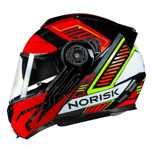 Capacete Moto Norisk Route Ff345 Charge Vermelho @# Cor Preto Tamanho do capacete 58 (M) Foto 1