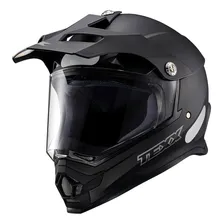 Capacete Motociclista Texx Carcara Preto Fosco Cross Trail Tamanho do capacete 62 Foto mini 2