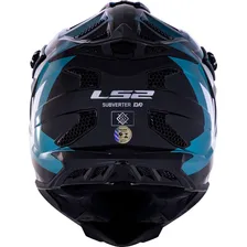 Capacete Motocros Ls2 Mx700 Subverter Evo Max Cross Azul Tamanho do capacete 58 Foto mini 3