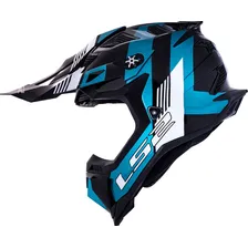 Capacete Motocros Ls2 Mx700 Subverter Evo Max Cross Azul Tamanho do capacete 58 Foto mini 1