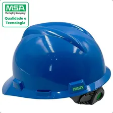 Capacete Msa V-gard Carneira Push Key C/jugular Obra Altura Cor Azul Foto mini 2