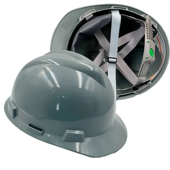 Capacete Msa V-gard Carneira Push Key C/jugular Obra Altura Cor Cinza Foto 1