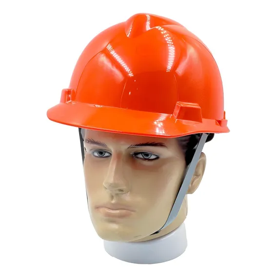 Capacete Msa V-gard, Suspensão Push-key Com Jugular Ca 498 Cor Laranja Foto 1