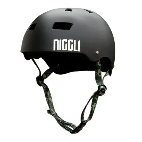 Capacete Niggli Pads Iron Profissional Preto Fita Camuflada Cor Preto Fosco Tamanho PP Foto 1