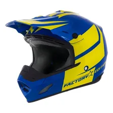 Capacete Para Moto Cross Pro Tork Th1 Factory Edition Tam60 Cor Azul/Amarelo Tamanho do capacete 60 Foto  mini 1