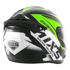 Capacete para moto integral Mixs Fokker verde storm fosco tamanho 60 Foto mini 2