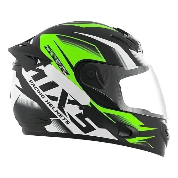 Capacete para moto integral Mixs Fokker verde storm fosco tamanho 60 Foto 1