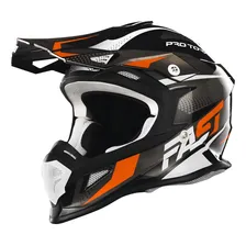 Capacete Para Trilha De Moto Bonito Pro Tork Fast Tech Bom Cor Cinza e laranja Tamanho do capacete 56 Foto  mini 1