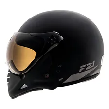 Capacete Peels F21 Classic Preto Fosco Aberto Com Queixeira Tamanho do capacete 58 Foto mini  2