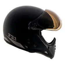 Capacete Peels F21 Classic Preto Fosco Aberto Com Queixeira Tamanho do capacete 58 Foto mini  3