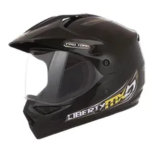 Capacete Pro Tork Liberty Mx Pro Vision Preto Com Viseira 60 Desenho Solid Foto mini 1