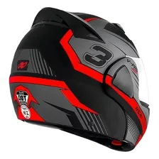 Capacete Robocop Escamoteável V-pro Jet 3 Pro Tork Tam. 60 Cor Preto/Vermelho Foto mini 4