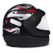 Capacete San Marino Taurus Automático Grafic Preto Brilho 58 Mais Viseira Fume Foto mini 3