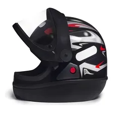 Capacete San Marino Taurus Automático Grafic Preto Brilho 58 Mais Viseira Fume Foto mini 2