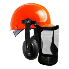 Capacete Sayro Motosserrista Prot Facial Abafador Ca12354 Cor Laranja Foto  mini 1