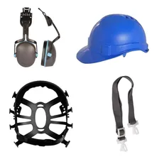 Capacete Segurança C/ Carneira , Jugular E Abafador 17db Epi Cor Azul Foto mini 1