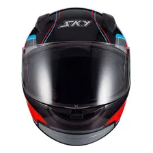 Capacete Sky Two Anos 90 Preto Fosco Transf Cor Vermelho Tamanho do capacete 62 Foto mini  3