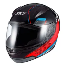 Capacete Sky Two Anos 90 Preto Fosco Transf Cor Vermelho Tamanho do capacete 62 Foto  mini 1