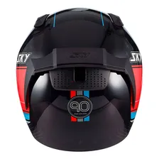 Capacete Sky Two Anos 90 Preto Fosco Transf Cor Vermelho Tamanho do capacete 62 Foto mini 4