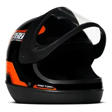 Capacete Sport Moto 788 Preto E Laranja Tamanho 60 Pro Tork Foto mini 4