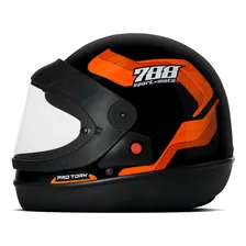 Capacete Sport Moto 788 Preto E Laranja Tamanho 60 Pro Tork Foto mini 2
