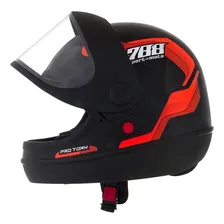 Capacete Sport Moto 788 Preto E Laranja Tamanho 60 Pro Tork Foto mini 1