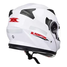 Capacete Texx Branco Escamoteável Robocop Articulado Gladiator Viseira Solar Interna Foto mini 4