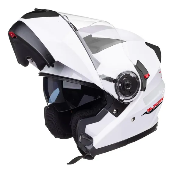 Capacete Texx Branco Escamoteável Robocop Articulado Gladiator Viseira Solar Interna Foto 1