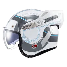 Capacete Texx Stratos Topographic Articulado Robocop Cor Branco Tamanho do capacete 56 Foto mini  2