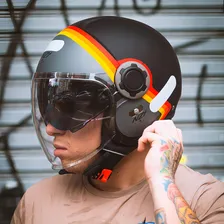 Capacete Top Aberto Moto Nzi Ringway Skyline Preto E Cinza Foto mini  2