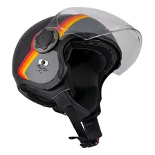 Capacete Top Aberto Moto Nzi Ringway Skyline Preto E Cinza Foto  mini 1