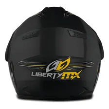Capacete Trilha Cross Piloto Profissional Viseira Dourada Cor Preto Tamanho Do Capacete 58 Foto mini 4