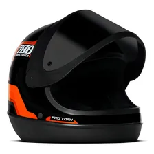Capacete Vermelho Sport Moto 788 Pro Tork Cor Laranja Viseira Fumê Tamanho Do Capacete 56 Foto mini 2
