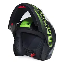 Capacete Zarref V5 Neon Preto Fosco / Verde Robocop Tam 56 Foto mini  2