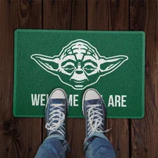 Capacho Tapete Geek Star Wars Mestre Yoda Welcome You Are Cor Verde Foto mini  2