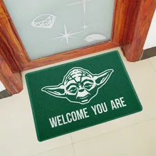 Capacho Tapete Geek Star Wars Mestre Yoda Welcome You Are Cor Verde Foto mini  3