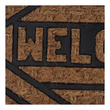 Capacho Tapete Panama Welcome 40x60cm Borracha Fibra De Coco Cor Preto Com Marrom Foto mini  3