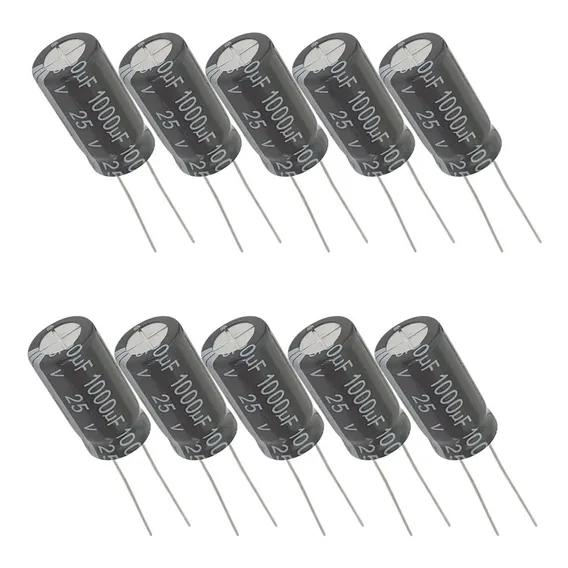 Capacitor Eletrolítico 1000uf 25v - 10 Peças Foto 1