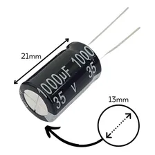 Capacitor Eletrolítico 1000uf 35v - 10 Peças Foto mini 4