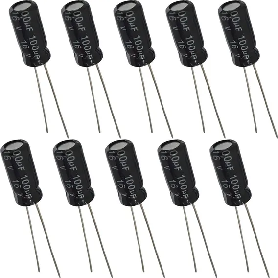 Capacitor Eletrolítico 100uf 16v - 10 Peças Foto 1