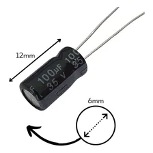 Capacitor Eletrolítico 100uf 35v - 10 Peças Foto mini 4