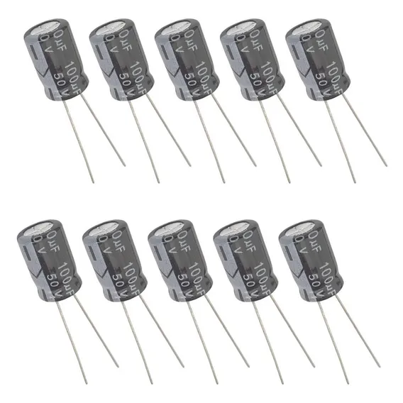 Capacitor Eletrolítico 100uf 50v - 10 Peças Foto 1