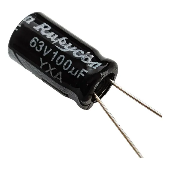 Capacitor Eletrolítico 100uf X 63v 105° Kit Com 20 Peças Foto 1