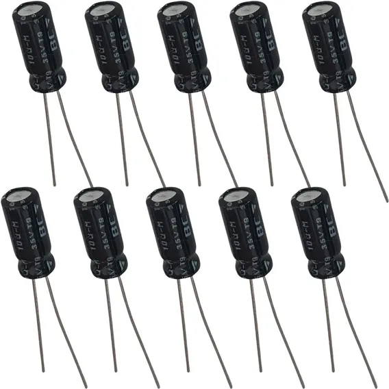 Capacitor Eletrolítico 10uf 35v - 10 Peças Foto 1