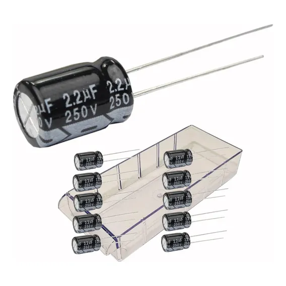 Capacitor Eletrolitico 2,2uf X 250v (10 Peças) - 105 Foto 1